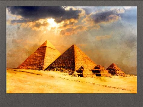 Egyptian Pyramids Canvas Print Pyramids Painting Egypt Wall Etsy