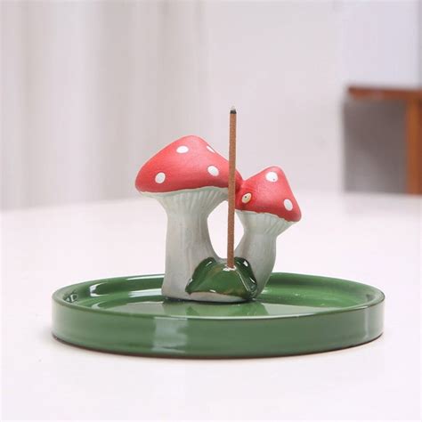 Comptine Ceramic Mushroom Incense Burner For Sticks Zen Tea Etsy