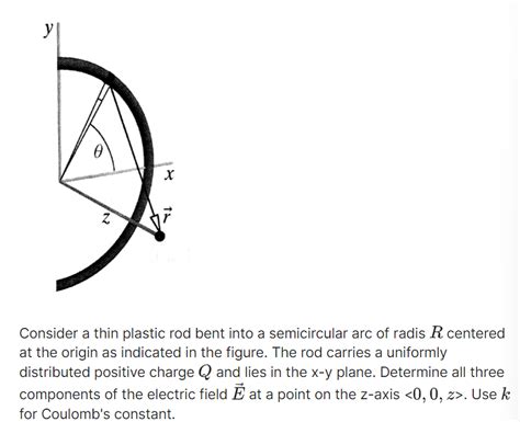 Solved Consider A Thin Plastic Rod Bent Into A Semicircular Chegg