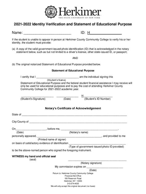 Fillable Online Verification Of Identity And Statement Of