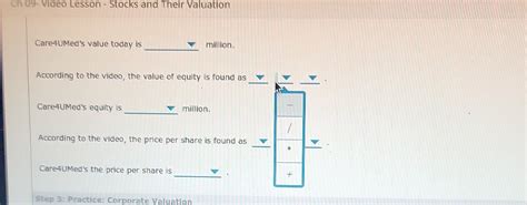 Solved Care4umed S Horizon Value Is Million According To