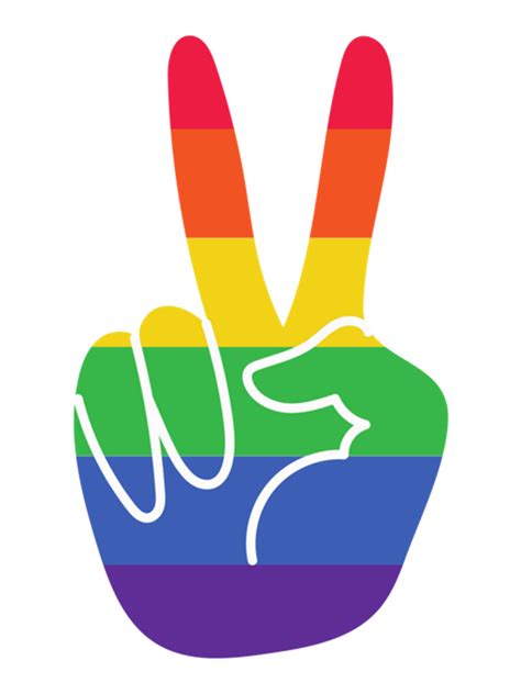 Rainbow Victory Sign Inspire Uplift