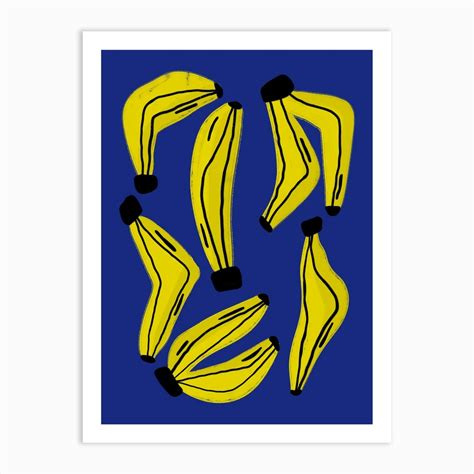 Bananas Blue Art Print By Ambermayart Fy