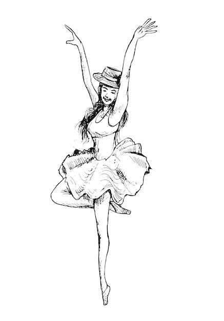 Dibujo A Mano Alzada De Una Joven Bailarina De Una Ilustraci N