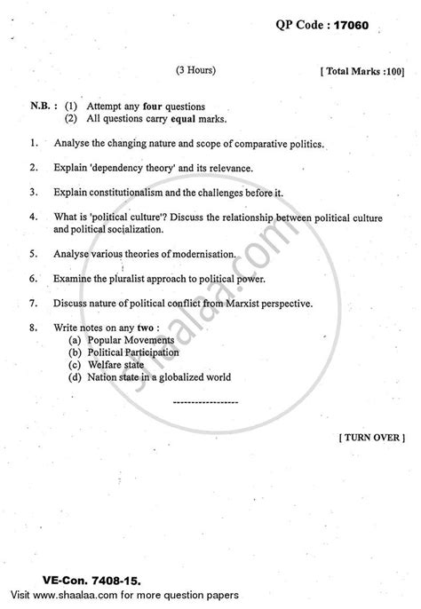 Comparative Political Analysis 2014 2015 MA Political Science IDOL