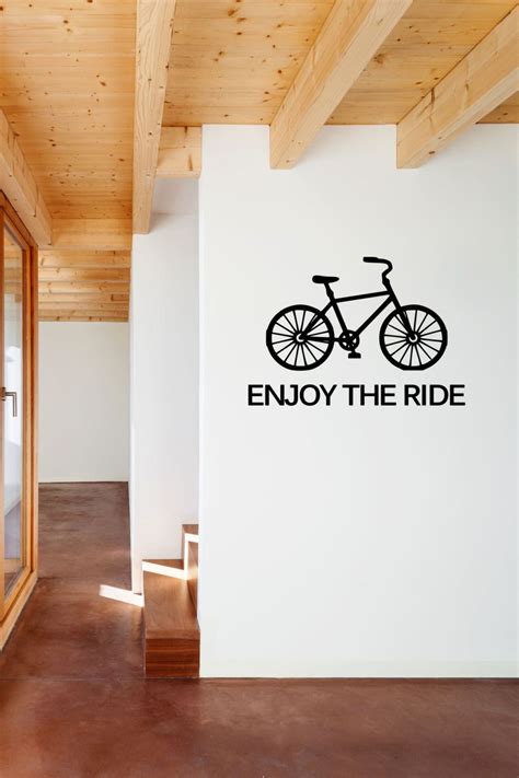 Enjoy The Ride Vinyl Decal With Bicycle Enjoy The Ride Wall Etsy