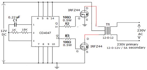 Inverter circuit diagram using IRFZ44 | Download Scientific Diagram