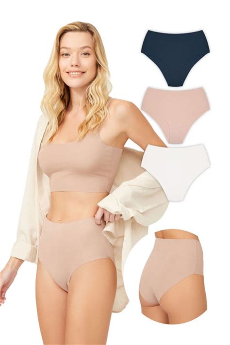 Cottonhill Yüksek Bel Basic Lazer Kesim Bikini Külot 3 lü Paket 2 Fiyatı Yorumları