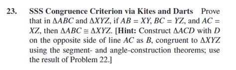 Solved Answer Number 23 Please23 SSS Congruence Criterion Chegg