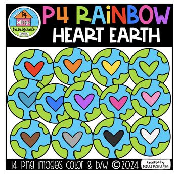 P Rainbow Earth Hearts P Clips Trioriginals Earth Day Clipart