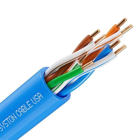 Syston Cable Technology 250 Ft Blue CMR Riser Rated Cat 5e 350 MHz 24