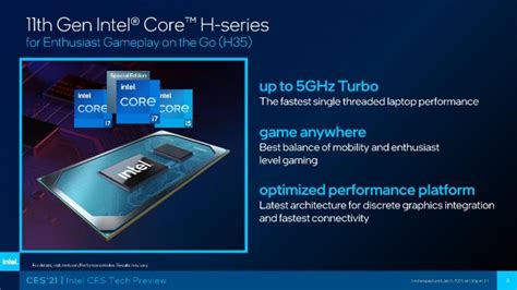 Intel 11th Gen H Series CPUs 10nm For Ultraportable Gaming Laptops