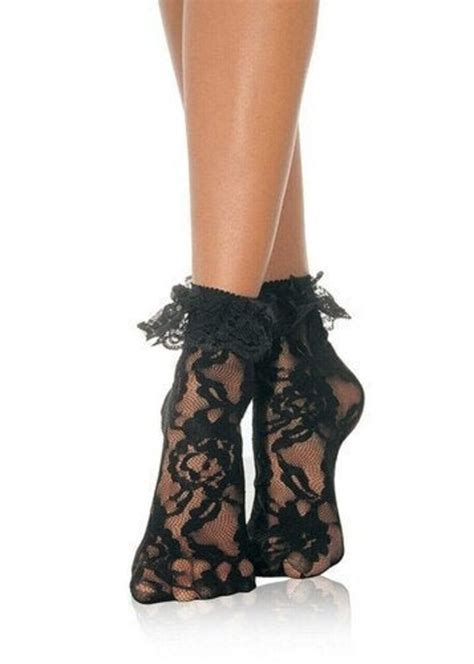 Ruffle Lace Anklet Socks Lace Socks Anklet Socks Anklets Hosiery Etsy