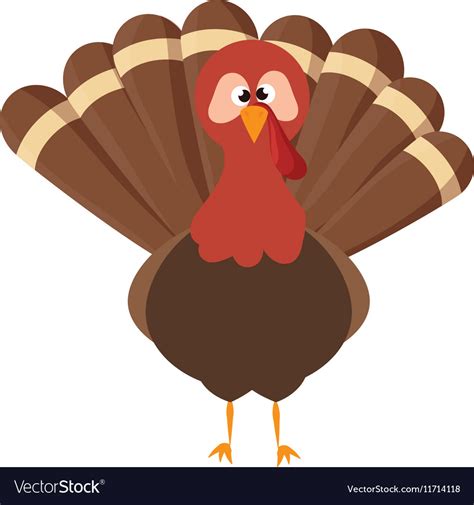 Thanksgiving Turkey Character Icon Royalty Free Vector Image