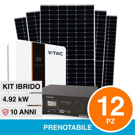 12 Pannelli Solari Slim 410W IP68 Inverter Batteria