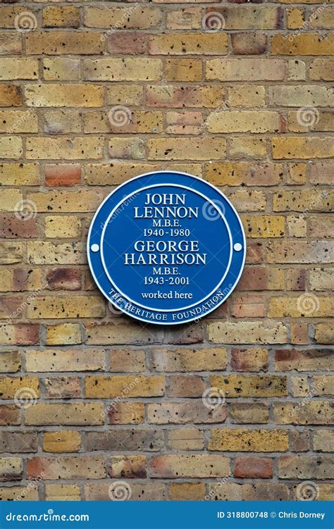 John Lennon And George Harrison Plaque In London Uk Editorial Stock