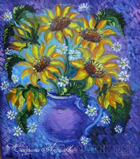 Картина Подсолнухи. Размеры: 40x30, Год: 2019, Цена: 4500 рублей ...