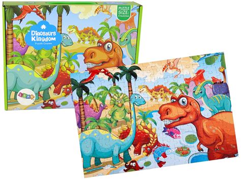 Puzzle Wiat Dinozaur W Element W Leantoys