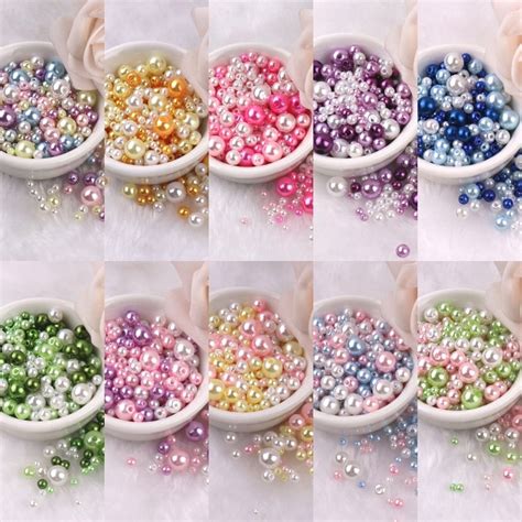 Pcs Colorful Abs Imitation Pearls Mix Mm Round Beads With