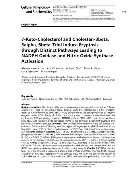 Pdf Keto Cholesterol And Cholestan Beta Alpha Beta Triol