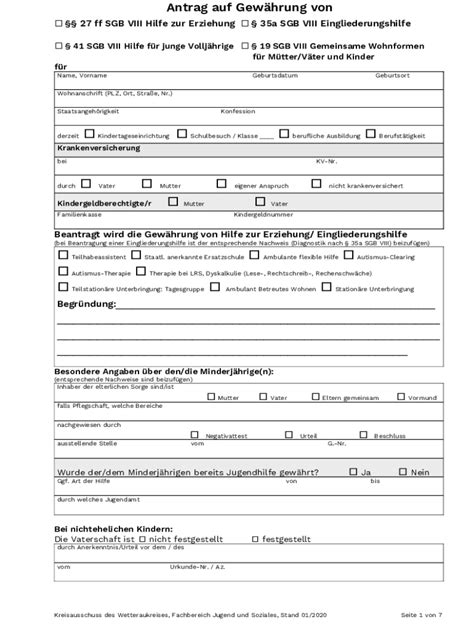 Formloser Antrag Hilfe Zur Erziehung Muster Fill Out Sign Online