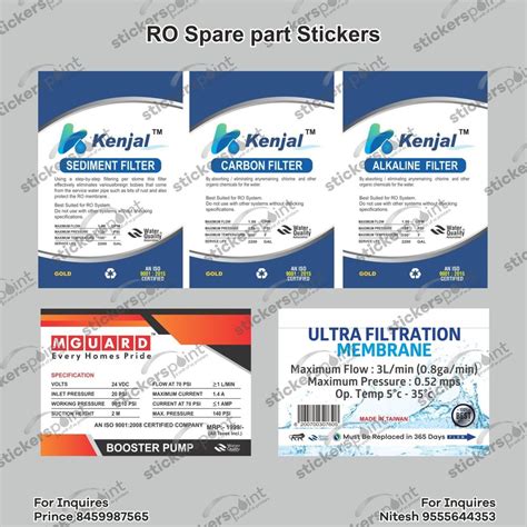 Ro Spare Parts Sticker At Rs 1piece In New Delhi Id 18471907588