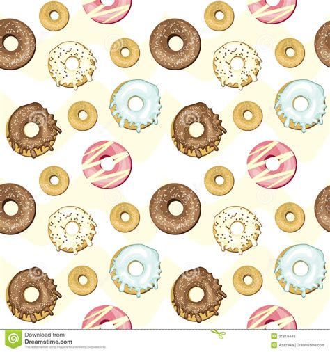 Seamless Donuts Background Stock Vector Illustration Of Background