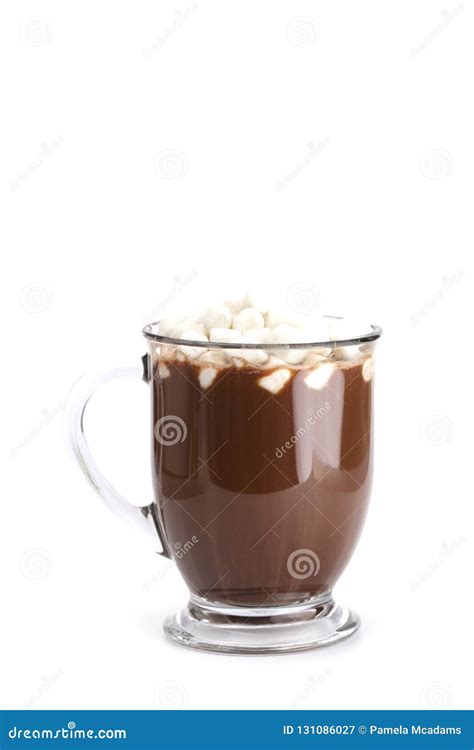 Mug Of Hot Chocolate Isolated On A White Background Stock Image Image Of Dark Marshmallows
