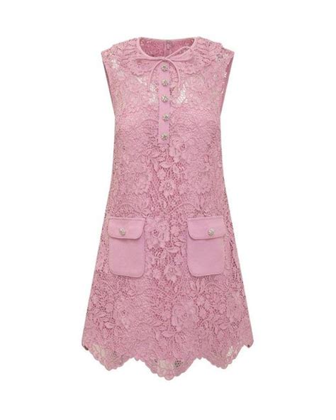 Self Portrait Lace Mini Dress In Pink Lyst