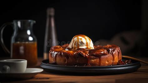 Tarte Tatin French Dessert Generative Ai Stock Illustration