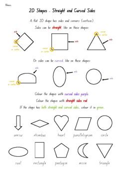 2D Shapes - Intro to Straight and Curved Lines FREE by Mrs Hainke