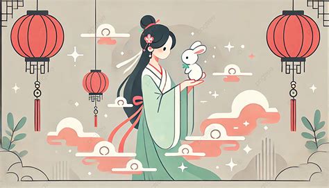 Change Jade Rabbit Lantern Mid Autumn Festival Background Change Jade