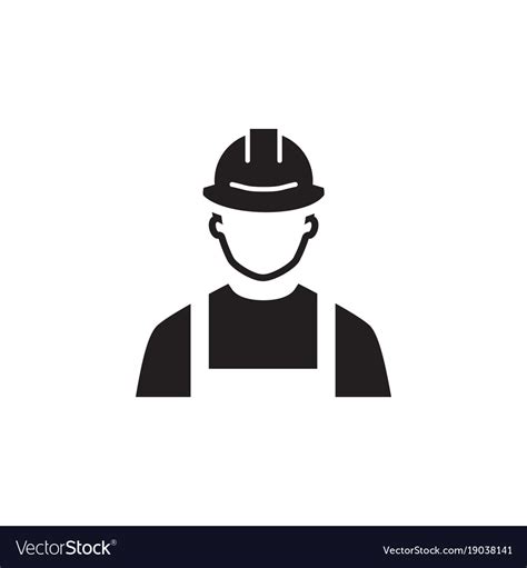 Engineer Icon Man In Hard Hat Buider Symbol Vector Image