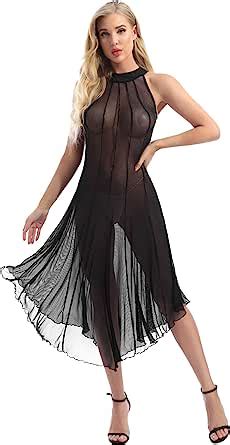 CHICTRY Spitze Mesh Morgenmantel Lang Negligee Damen Kleid Nachtkleid