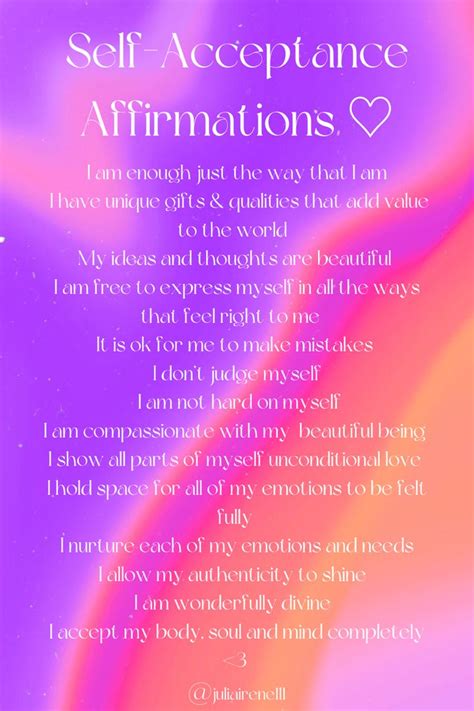 Self Acceptance Affirmations In Self Acceptance Quotes