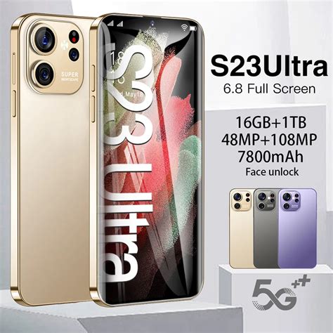 Smartphone S23 Ultra 2023 6 8 MAh 16 1 To T L Phones Portables Version