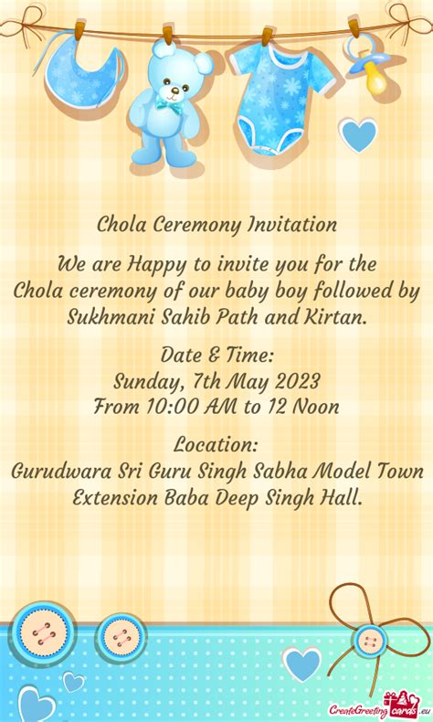 Chola Ceremony Of Our Baby Boy Followed By Sukhmani Sahib Path And