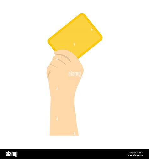 Referee Showing Yellow Card Flat Icon Stock Vector Image And Art Alamy