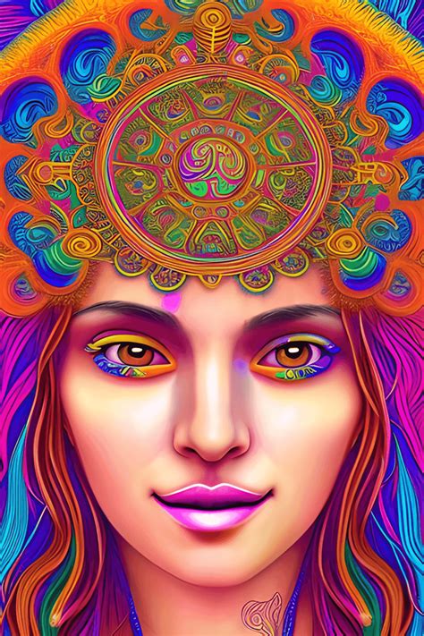 Psychedelic Goddess Close Up · Creative Fabrica