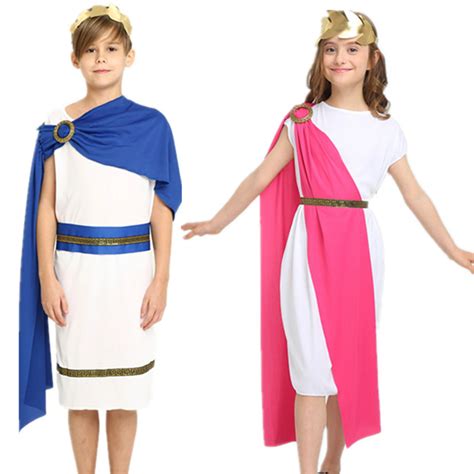 Greek Toga Costume For Boys Girls Kids Ancient Greece Princeprincess