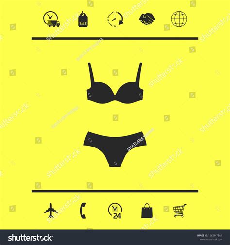 Set Lingerie Swimsuit Twopiece Bikini Silhouette 스톡 벡터 로열티 프리 1262947861 Shutterstock