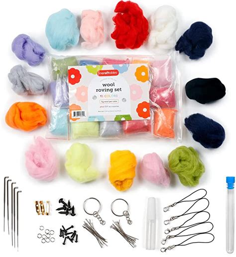 Incraftables Wool Needle Felting Kit (15 Colors). Best Wool Felting Kits for Beginners, Pros ...