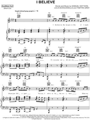 "I Believe" Sheet Music - 4 Arrangements Available Instantly - Musicnotes