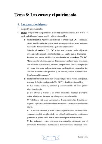 Tema Las Cosas Y El Patrimonio Pdf