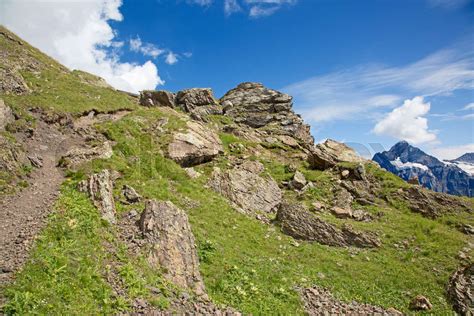 Hiking in swiss alps | Stock image | Colourbox