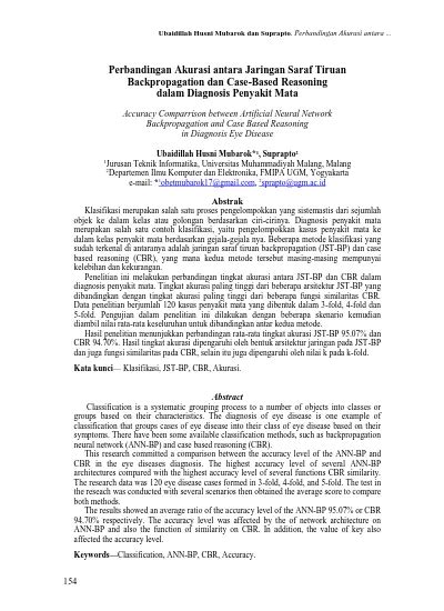 Perbandingan Akurasi Antara Jaringan Saraf Tiruan Backpropagation Dan