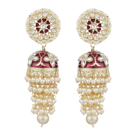 Runjhun Jewellery Light Weight Maroon Triple Amrapali Gold Plated