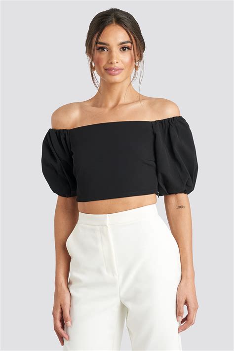 Off Shoulder Top With Puff Sleeves Off Shoulder Top