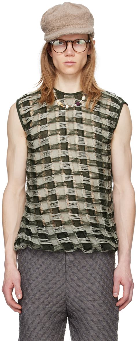 Ssense Exclusive Green Torn Tank Top By Isa Boulder On Sale