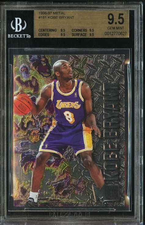 Lot Detail 1996 97 Kobe Bryant Fleer Metal 181 Rookie Card BGS Gem